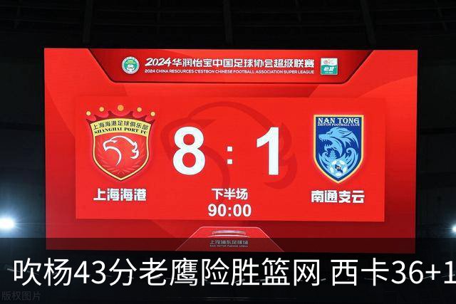 吹杨43分老鹰险胜篮网 西卡36+10猛龙胜步行者